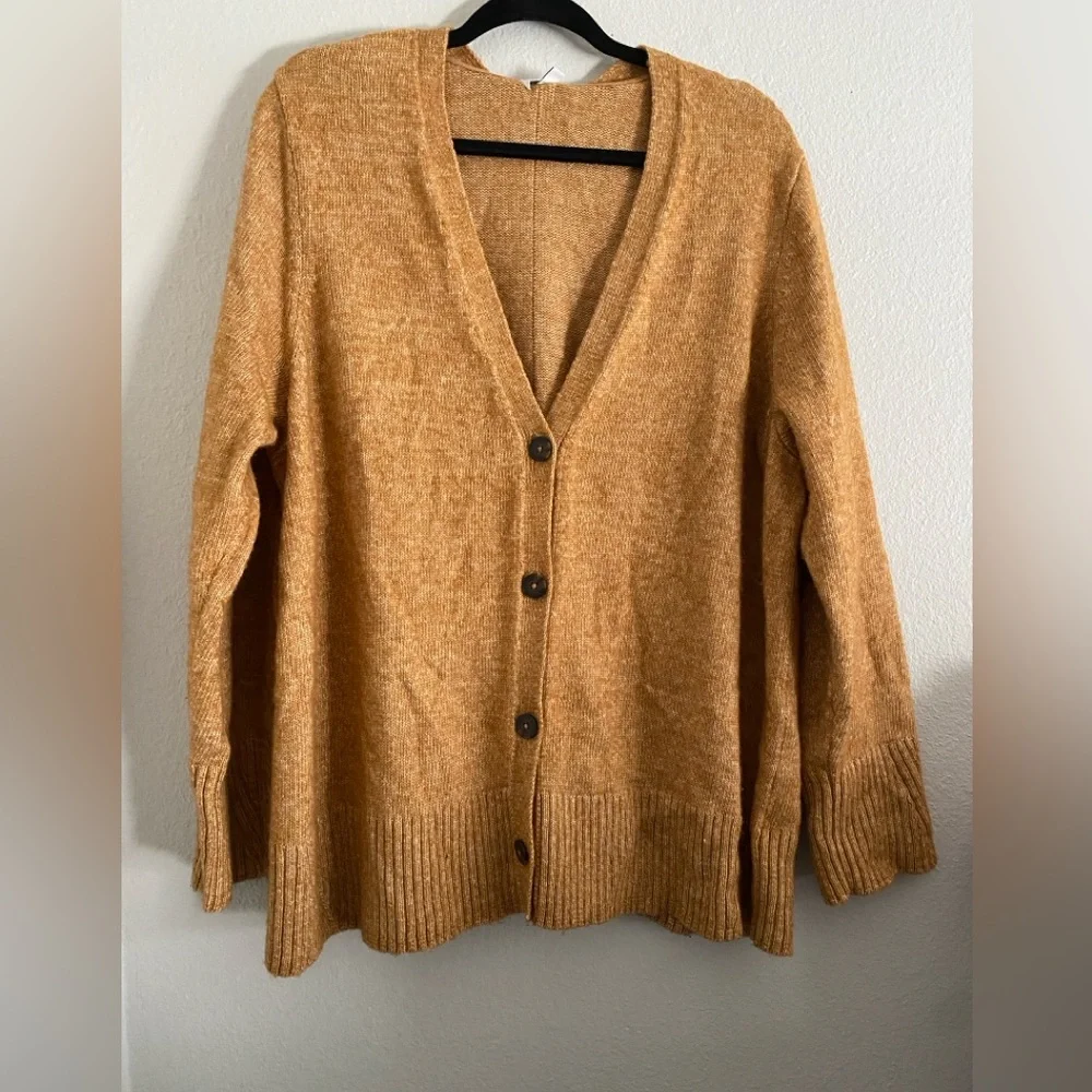 J Jill Cardigan Sweater 2XL Brown Orange Classic Cotton Blend